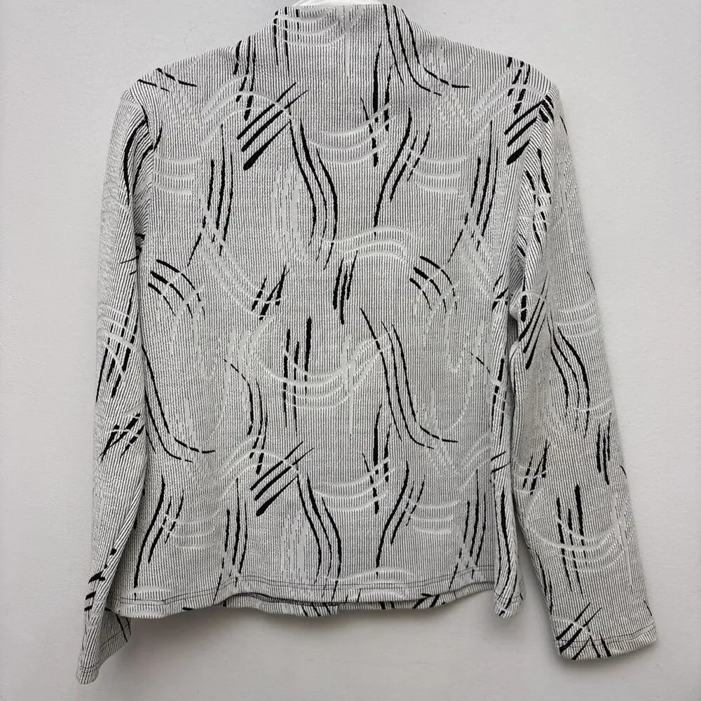 Vintage Y2K Ravel Jacket, ‎ Geometric Textured Stretch,  Zip Front, Womens Large